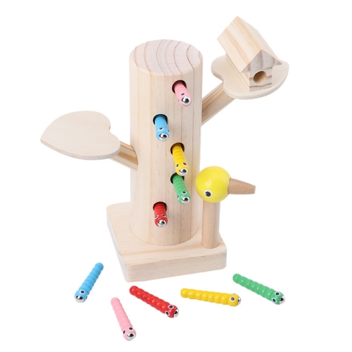 

Wooden Woodpecker Magnetic Catching Insects Toy Children Hand-Eye Coordination Desktop Parent-Child Interactive Toy