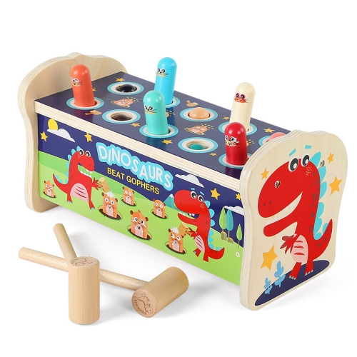 

Hitting Hamster Toys Children Educational Early Education Wooden Percussion Games Toy, Style: Dinosaur