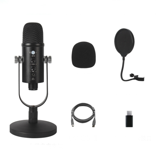 

BM-86 USB Condenser Microphone Voice Recording Computer Microphone Live Broadcast Equipment Set, Specification: Standard+Small Blowout Prevention Net