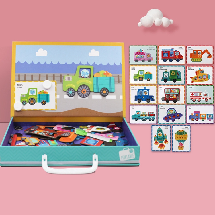 

Children Magnetic Puzzle Wooden Educational Toys(Busy Traffic)