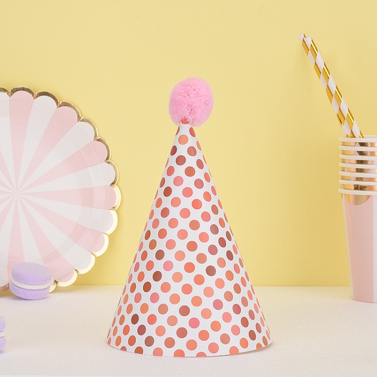 

20 PCS Cute Children Bronzing Birthday Hats Cake Baking Decoration Party Hats Wave Point