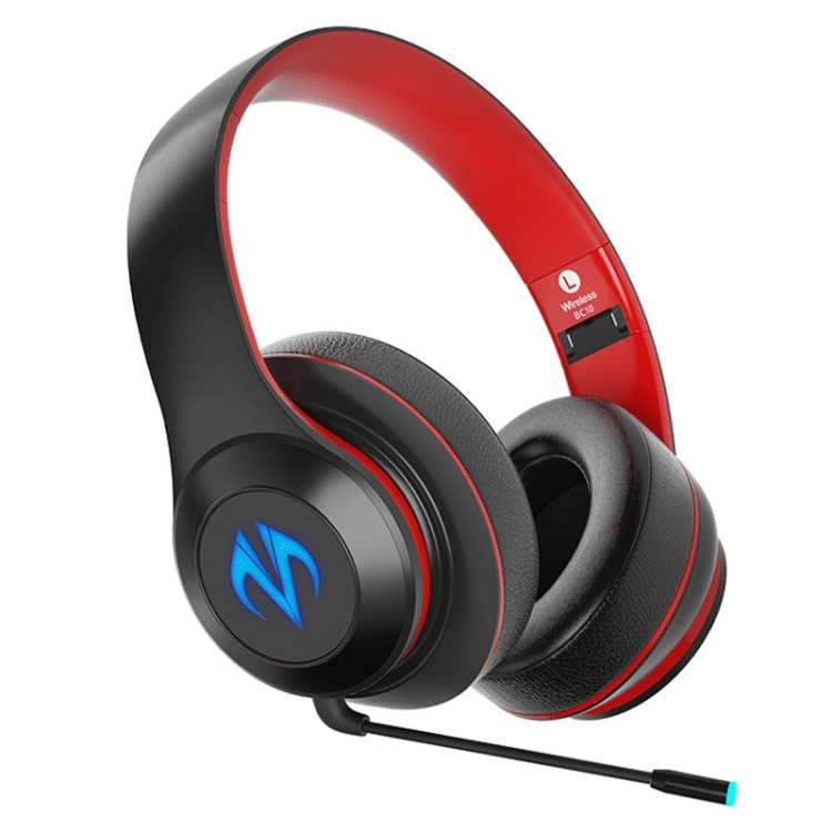 

BC10 Wireless Headset Bluetooth Headset Low-Latency Music Light-Emitting Sports Gaming Headset(Black Red)