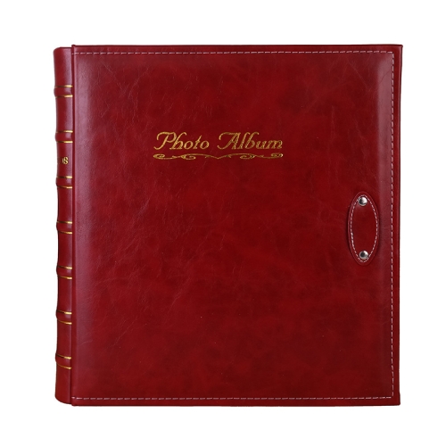 

6 inch 500 Sheets Interstitial PP Album PU Leather Retro Bronzing Cover Photo Album(Dark Red)