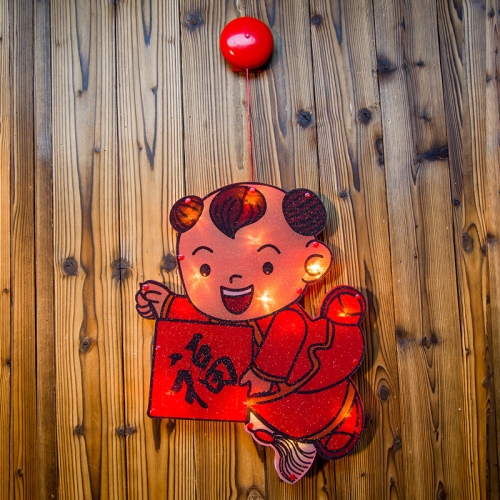 

New Year Pendant Lantern Spring Festival Home Wall-Mounted Decorative Light, Style: Lucky Doll