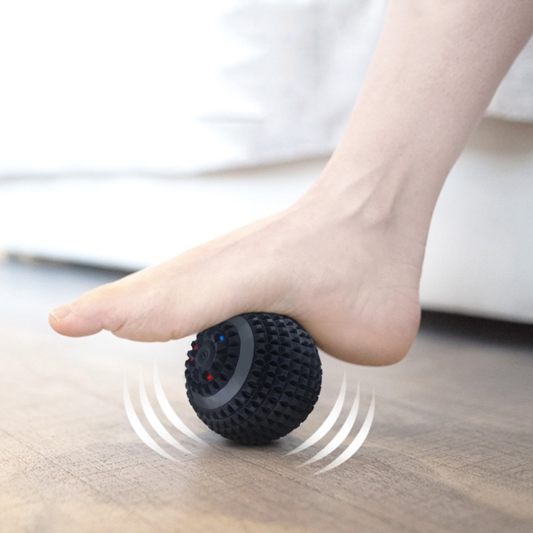 

Yoga Ball Electric Massage Ball Handheld Silicone Ball Black (Black Ring)