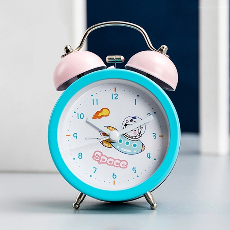 

Cartoon Children High Volume Alarm Multifunctional Bedside Clock, Colour: Green Space Cow