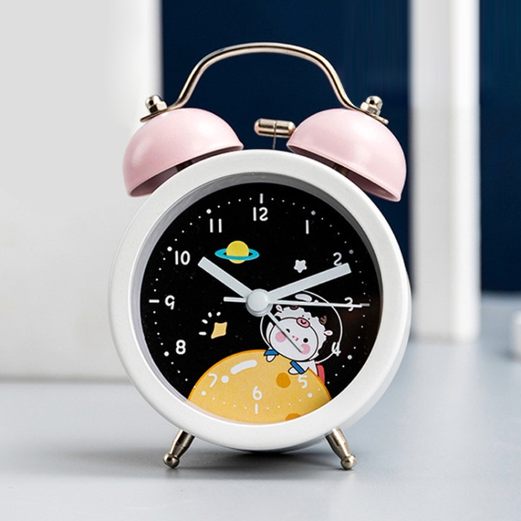 

Cartoon Children High Volume Alarm Multifunctional Bedside Clock, Colour: Black Space Cow