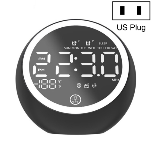 

X10 Multifunctional Bluetooth Speaker LED Night Light Alarm Clock Bluetooth Speaker, Support TF Card & AUX & FM Radio, Specification: US Plug(Black)