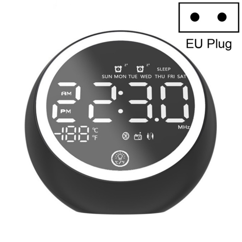 

X10 Multifunctional Bluetooth Speaker LED Night Light Alarm Clock Bluetooth Speaker, Support TF Card & AUX & FM Radio, Specification: EU Plug(Black)