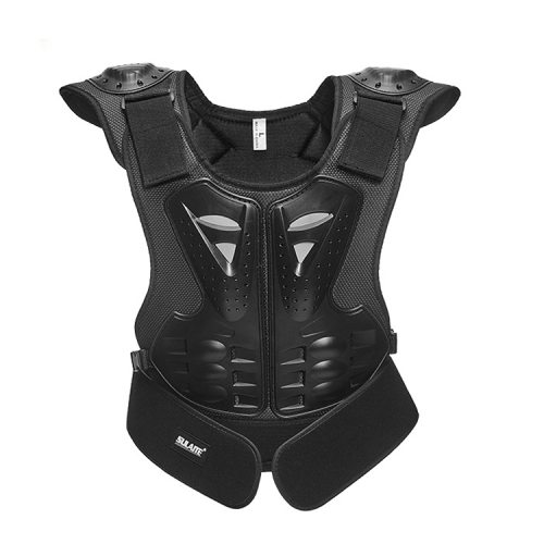 

SULAITE Children Skating Back Protector Chest Protector Spine Protector Night Reflective Armor Child Riding Armor, Specification: S(Black)