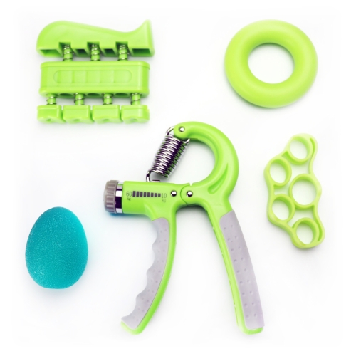 

5 In 1 Counting Grip Device Fitness Adjustment Grip Device Finger Trainer Set(Green )