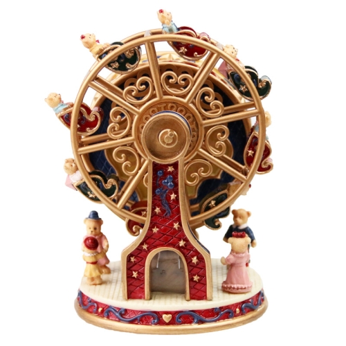 

Ferris Wheel Bear Music Box Rotating Music Box Gift Decoration(Red)