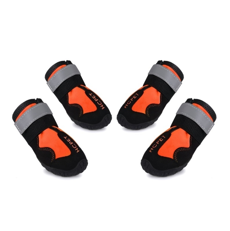 

HCPET Dog Non-Slip Wear-Resistant Rain Boots Pet Outdoor Waterproof Shoes, Size: 4(Orange)