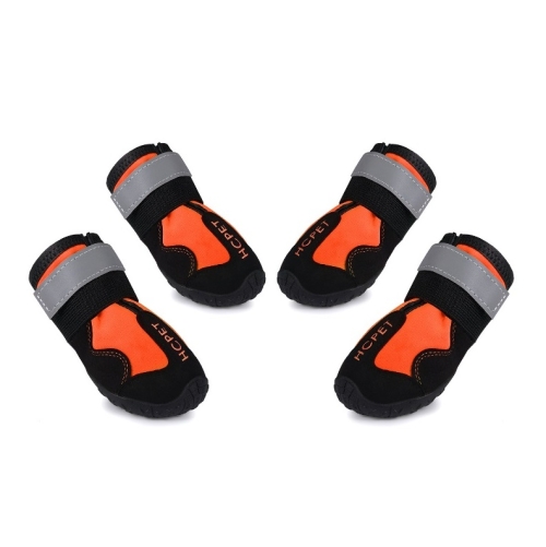 

HCPET Dog Non-Slip Wear-Resistant Rain Boots Pet Outdoor Waterproof Shoes, Size: 5(Orange)