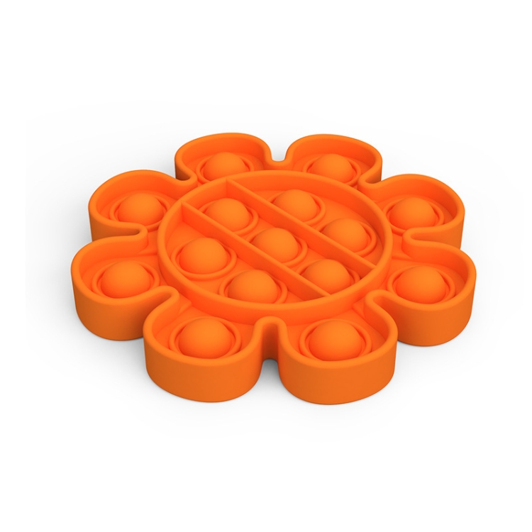 

2 PCS Children Mathematical Logic Educational Toys Silicone Pressing Parent-Child Interactive Board Game, Style: Flower (Orange)