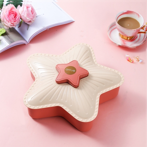 

Creative Candy Plate Divided Melon Fruit Plate With Lid Living Room Home Candy Box, Specification: Starfish (Pink+Beige)