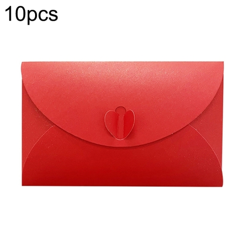 

50 PCS Love Buckle Pearl Paper Hot Stamping Envelope Invitation Letter(Red )