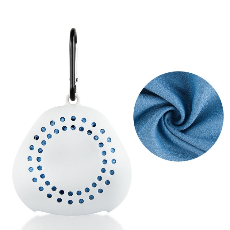 

2 PCS 2 in 1Quick-Drying Sports Towel Silicone Storage Cover Outdoor Travel Cooling Towel Set, Size: S(Ordinary White)