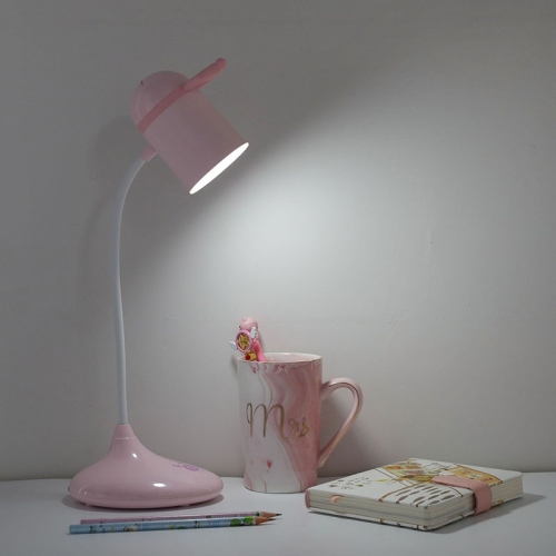 

LD573 LED Dimming Antler Smart Touch Table Lamp Dormitory Student Eye Protection Reading Bedside Lamp(Pink)