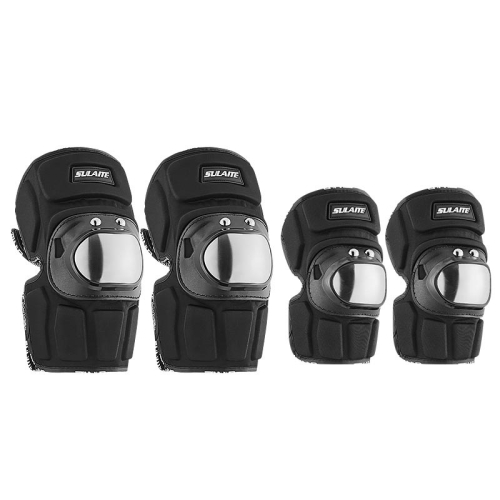 

SULAITE Motorcyclist Stainless Steel Windproof Shockproof Outdoor Sports Protective Gear Knee Pads+Elbow Pads