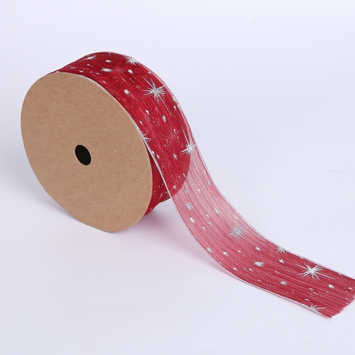 

Starry Sky Yarn Ribbon Gift Box Packaging Bow Tie Ribbon, Specification: 2.5CM(Red Wine)