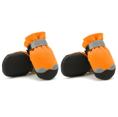 

Pet Waterproof Non-Slip Wear-Resistant Snow Boots Four Seasons Dog Shoes, Size: 5(Orange)