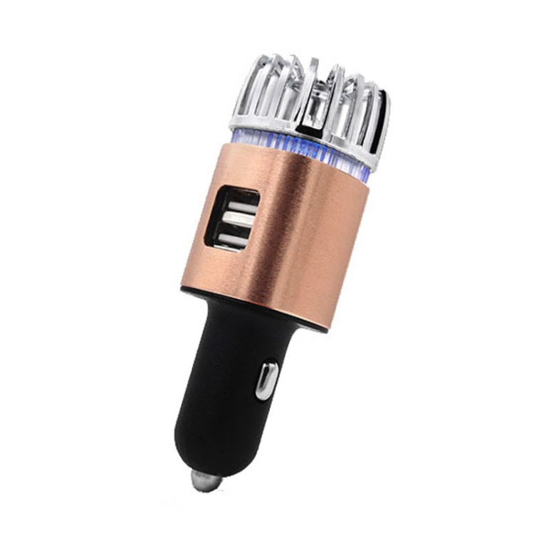 

JO-6291 Negative Ion Car Sterilizing Air Purifier Mobile Phone High-Speed Charging Dual USB Cigarette Lighter(Tyrant Gold)