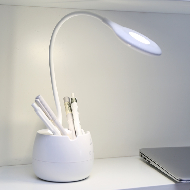 

Deli 4326 Three-gear Adjustable Ring USB Charging Desk Lamp with Pen Holder