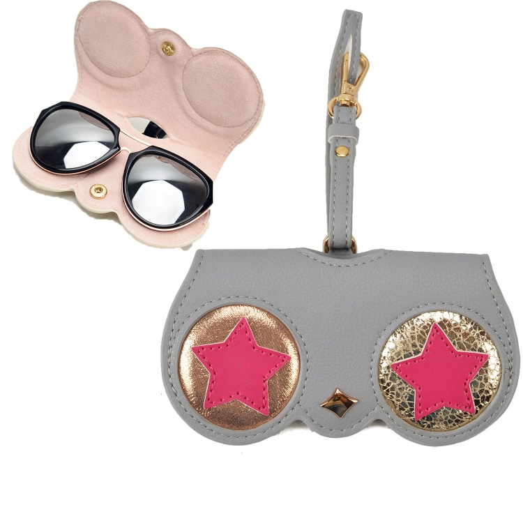 

Cute And Funny PU Sunglasses Case Portable Glasses Case With Hanging Buckle, Colour: Five-pointed Star