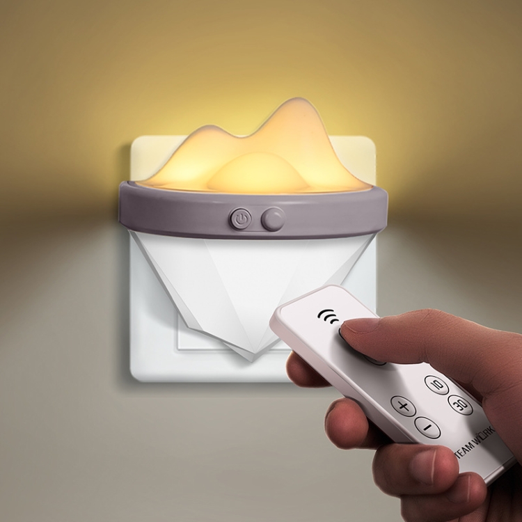 

1.5W Iceberg Night Light Bedroom Socket Infrared Remote Control Eye Protection Bedside Lamp, CN Plug(White)