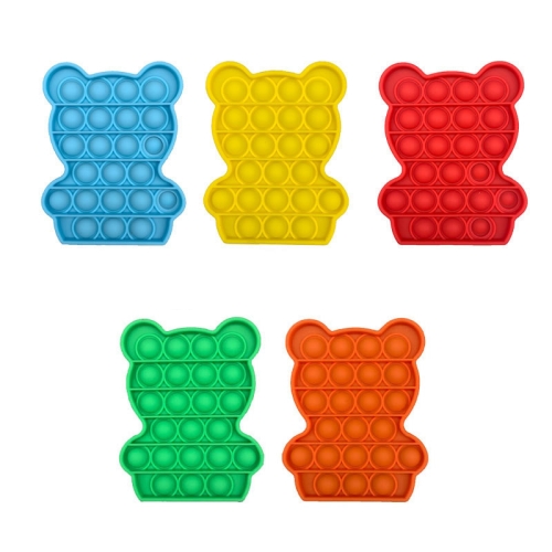 

5 PCS Children Puzzle Mental Arithmetic Toy Silicone Pressing Table Game, Random Color Delivery(Bear)