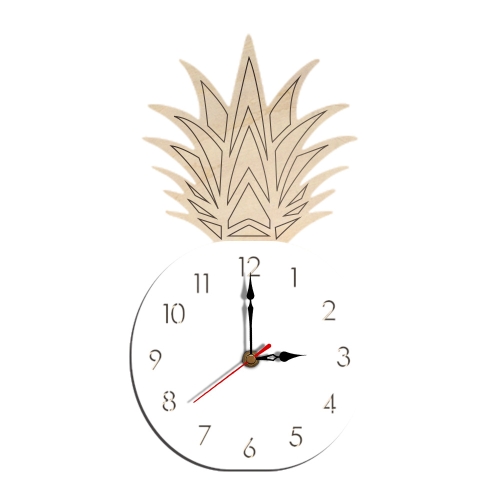 

Fruit Personality Mute Wall Clock Acrylic Children Decoration Clock(D White)