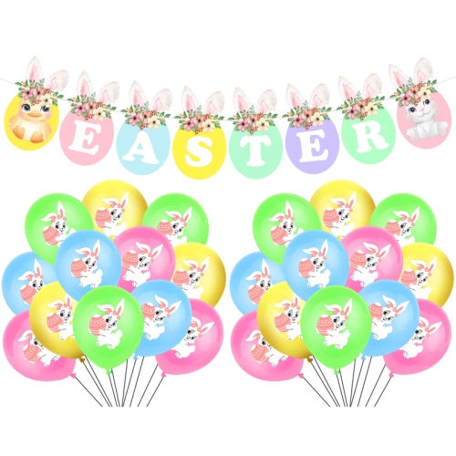 

Easter Party Decoration Sequined Balloon Cake Flag Set, Size: Full Set Of Balloons