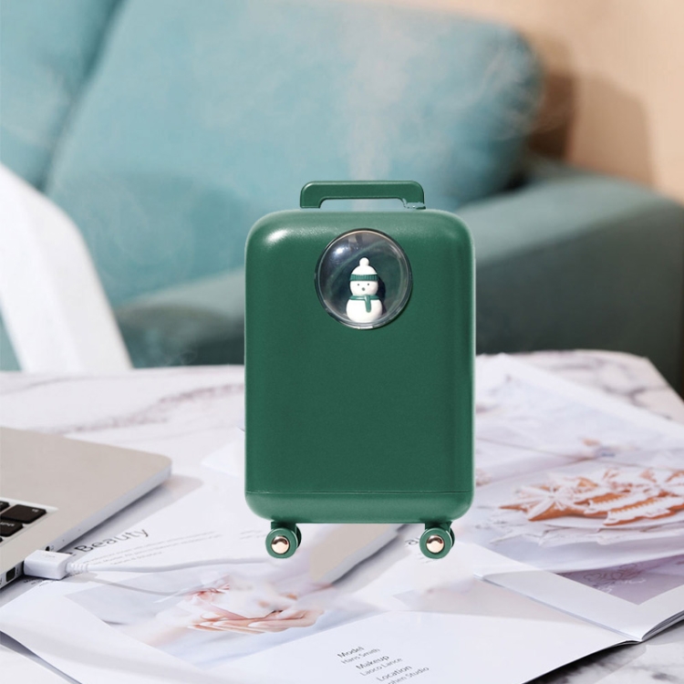 

Luggage Humidifier USB Mini Suitcase Snowman Air Humidifier(Green)