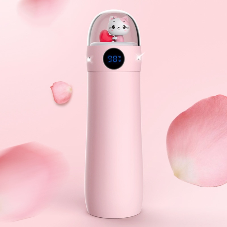 

MOSLA BWB012 Cartoon Smart Display Temperature Reminder Drinking Water Thermos Cup(Pink Cat)