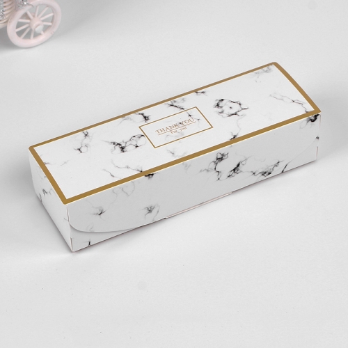 

30 PCS Color Bronzing Long Packaging Gift Box Baking Packaging Box, Specification: Marble