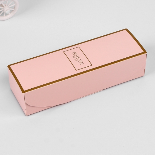 

30 PCS Color Bronzing Long Packaging Gift Box Baking Packaging Box, Specification: Pink Gold Rim
