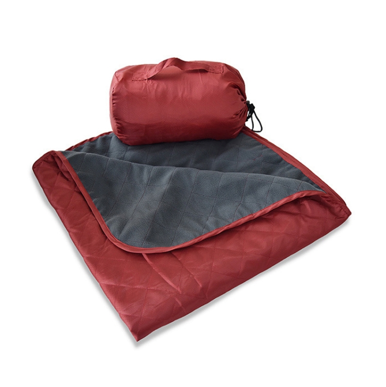 

Mountaineering Field Camping Mat Warm Fleece Picnic Mat Office Sofa Air Conditioning Blanket(Wine Red)