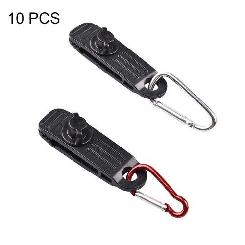 

10 PCS Outdoor Camping Canopy Windproof Clip Tent Additional Pull Point Plastic Clip Rainproof Tarp Fixing Clip, Colour: B Clip + Hook