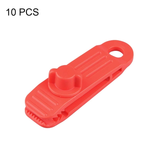 

10 PCS Outdoor Camping Canopy Windproof Clip Tent Additional Pull Point Plastic Clip Rainproof Tarp Fixing Clip, Colour: B Clip (Red)