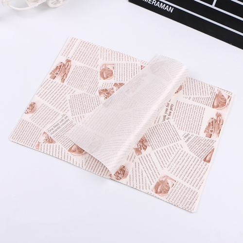 

2 Packs Cake Greaseproof Paper Baking Packaging Plate Paper Hamburger Paper, Colour: Classical Newspaper