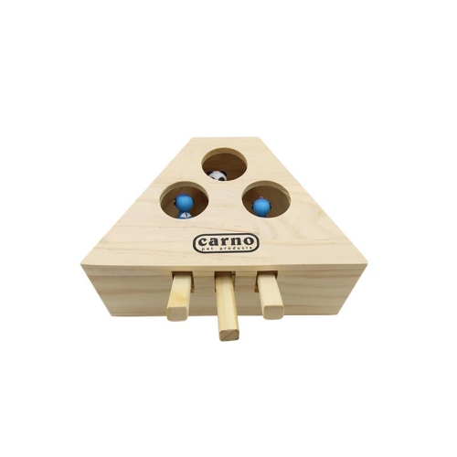 

Petalong Funny Cat Hamster Machine Toy Solid Wood Entertainment Pet Cat Supplies Cat Interactive Toy, Specification: Triangular Three Holes