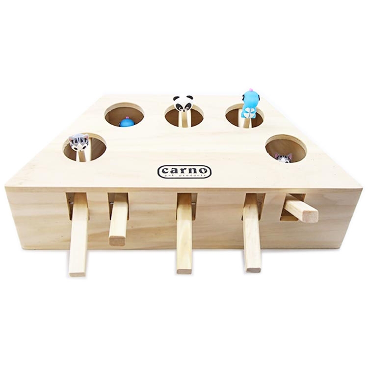 

Petalong Funny Cat Hamster Machine Toy Solid Wood Entertainment Pet Cat Supplies Cat Interactive Toy, Specification: Trapezoidal Five Holes