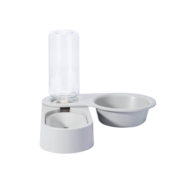 

Pet Supplies Dog Cat Food Bowl Folding Rotating Double Bowl, Specification: Gray Without Bowl