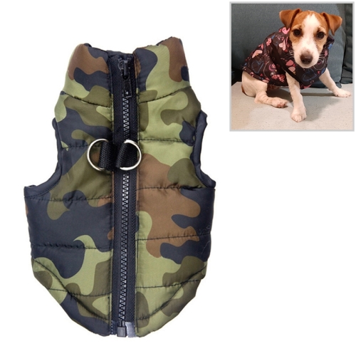 

Winter Waterproof Puppy Clothes Small Dog Winter Jacket Chihuahua Clothing, Size:L(Green camouflage )