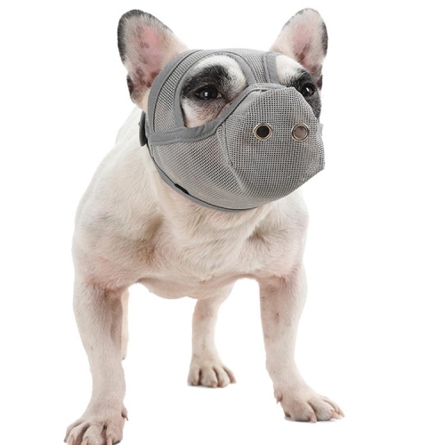 

Bulldog Mouth Cover Flat Face Dog Anti-Eat Anti-Bite Drinkable Water Mouth Cover M(Gray)