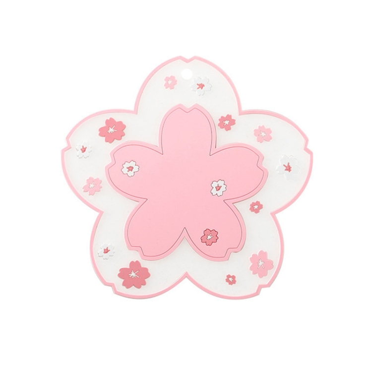 

3 PCS Home Cherry Blossoms Silicone Table Mat Non-Slip Mat Insulation Mat, Specification: Powder Pot Pad