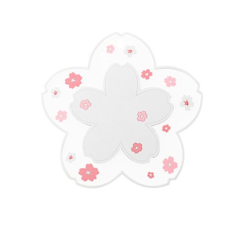

3 PCS Home Cherry Blossoms Silicone Table Mat Non-Slip Mat Insulation Mat, Specification: White Pot Pad