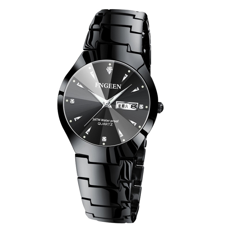 

FNGEEN 5808 Men Fashion Steel Strap Quartz Watch Couple Watch(Black Steel Black Surface)