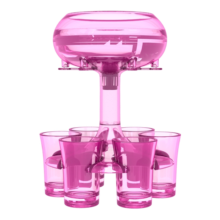 

6 Shot Glass Dispenser And Holder Automatic Diversion Pourer(Wine Red)